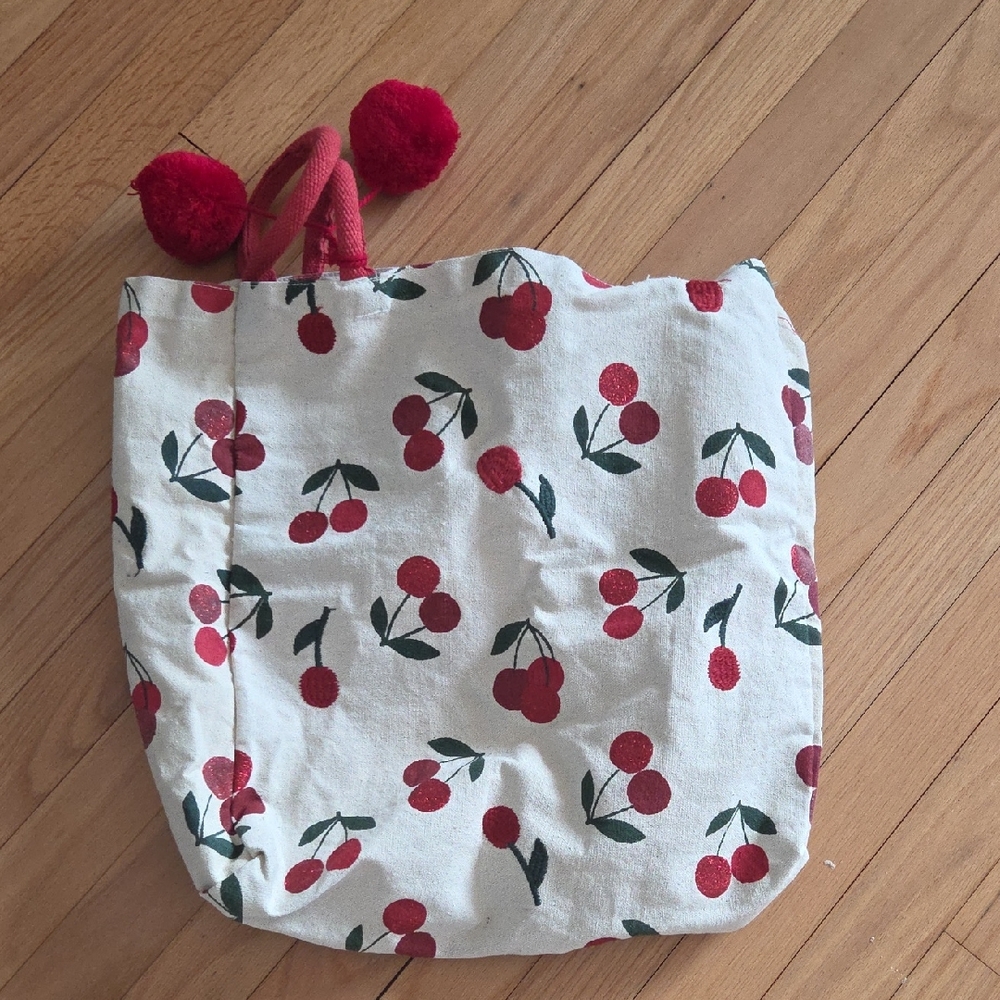 Cherry Print Kids Tote Bag